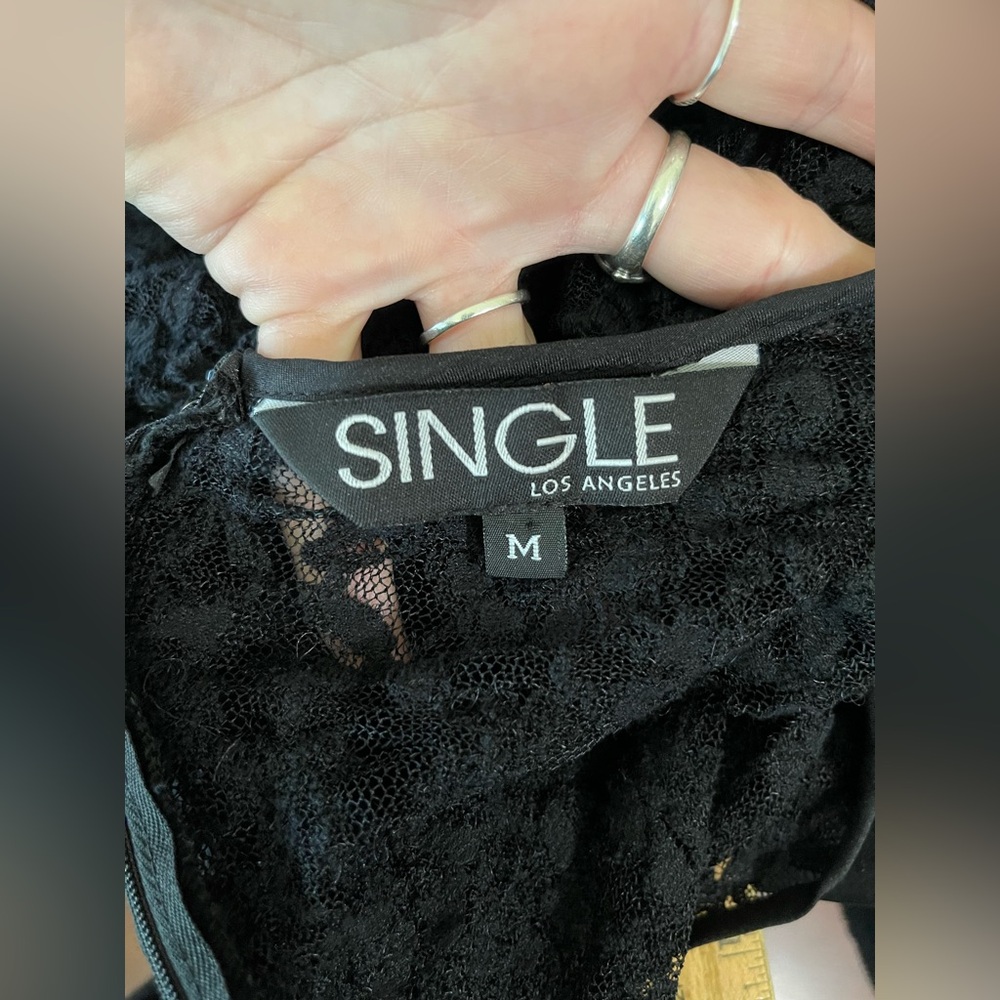 Vintage lace black zip up dress - Picture 2 of 5